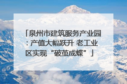 泉州市建筑服务产业园：产值大幅跃升 老工业区实现“破茧成蝶”