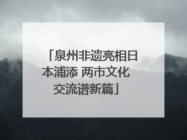 泉州非遗亮相日本浦添 两市文化交流谱新篇