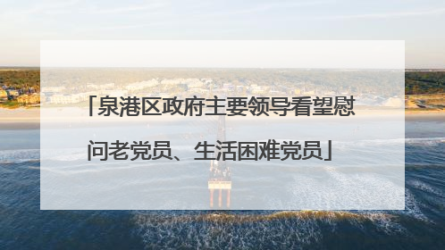 泉港区政府主要领导看望慰问老党员、生活困难党员