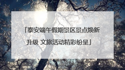 泰安端午假期景区景点焕新升级 文旅活动精彩纷呈