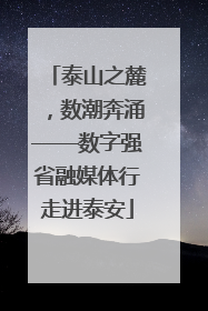 泰山之麓，数潮奔涌——数字强省融媒体行走进泰安