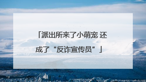 派出所来了小萌宠 还成了“反诈宣传员”
