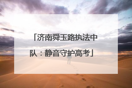 济南舜玉路执法中队：静音守护高考