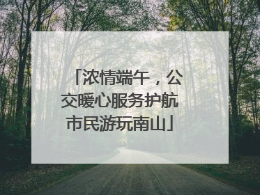 浓情端午，公交暖心服务护航市民游玩南山