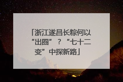 浙江遂昌长粽何以“出圈”？“七十二变”中探新路