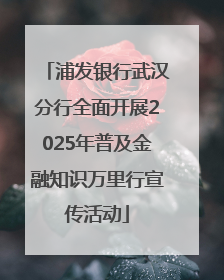 浦发银行武汉分行全面开展2025年普及金融知识万里行宣传活动