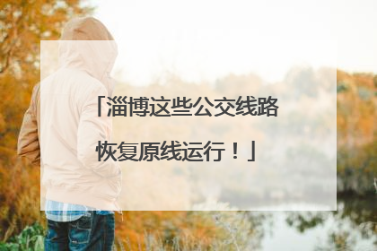 淄博这些公交线路恢复原线运行！