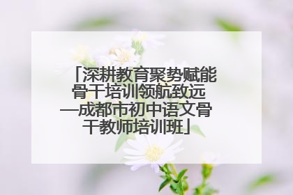 深耕教育聚势赋能 骨干培训领航致远—成都市初中语文骨干教师培训班