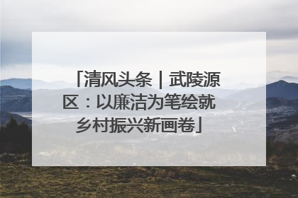 清风头条｜武陵源区：以廉洁为笔绘就乡村振兴新画卷