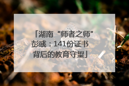 湖南“师者之师”彭彧：141份证书背后的教育守望