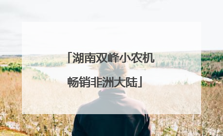 湖南双峰小农机畅销非洲大陆