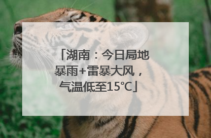 湖南：今日局地暴雨+雷暴大风，气温低至15℃