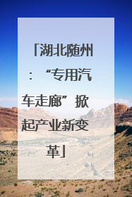 湖北随州：“专用汽车走廊”掀起产业新变革