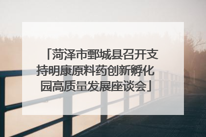 菏泽市鄄城县召开支持明康原料药创新孵化园高质量发展座谈会