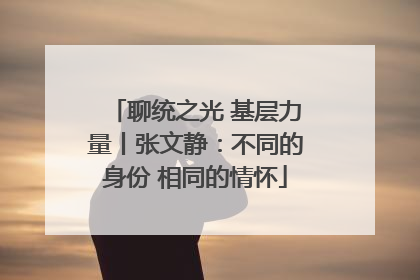 聊统之光 基层力量丨张文静：不同的身份 相同的情怀