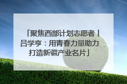 聚焦西部计划志愿者丨吕学亨：用青春力量助力打造新疆产业名片