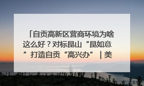 自贡高新区营商环境为啥这么好？对标昆山“昆如意”打造自贡“高兴办”｜美好生活有“盐”味