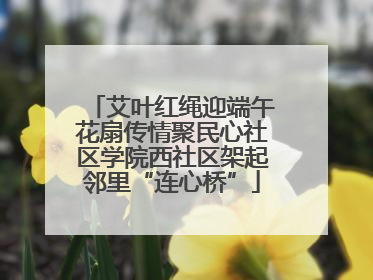 艾叶红绳迎端午花扇传情聚民心社区学院西社区架起邻里“连心桥”