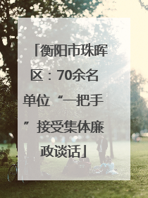 衡阳市珠晖区：70余名单位“一把手”接受集体廉政谈话
