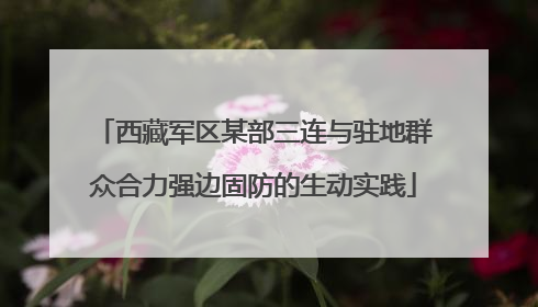 西藏军区某部三连与驻地群众合力强边固防的生动实践