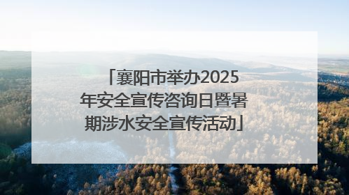 襄阳市举办2025年安全宣传咨询日暨暑期涉水安全宣传活动