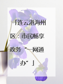 连云港海州区：市民畅享政务“一网通办”