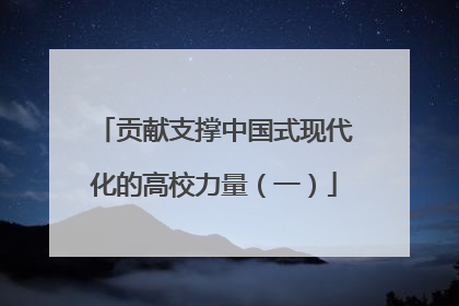 贡献支撑中国式现代化的高校力量（一）