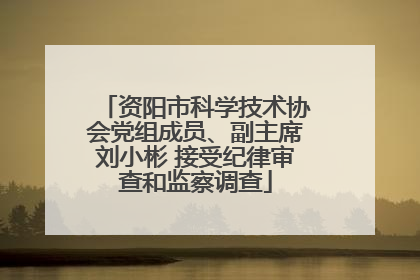 资阳市科学技术协会党组成员、副主席刘小彬 接受纪律审查和监察调查
