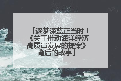 逐梦深蓝正当时！《关于推动海洋经济高质量发展的提案》背后的故事