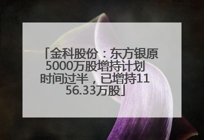 金科股份：东方银原5000万股增持计划时间过半，已增持1156.33万股