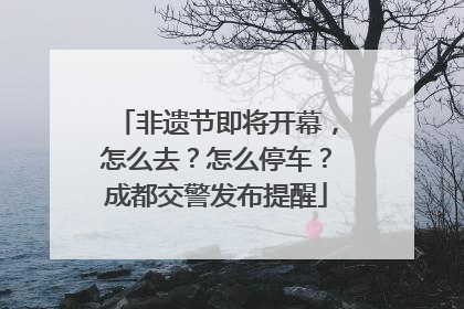 非遗节即将开幕，怎么去？怎么停车？成都交警发布提醒
