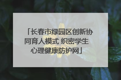 长春市绿园区创新协同育人模式 织密学生心理健康防护网
