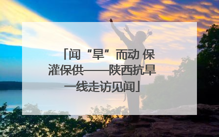 闻“旱”而动 保灌保供——陕西抗旱一线走访见闻