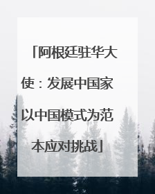阿根廷驻华大使：发展中国家以中国模式为范本应对挑战