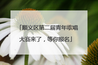 顺义区第二届青年歌唱大赛来了，等你报名