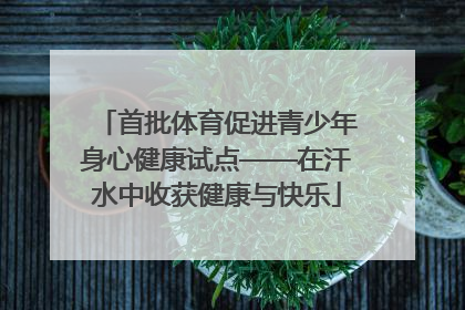 首批体育促进青少年身心健康试点——在汗水中收获健康与快乐