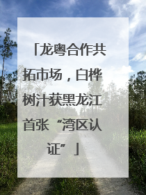 龙粤合作共拓市场，白桦树汁获黑龙江首张“湾区认证”