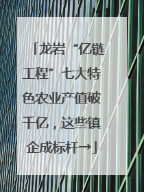 龙岩“亿链工程”七大特色农业产值破千亿，这些镇企成标杆→