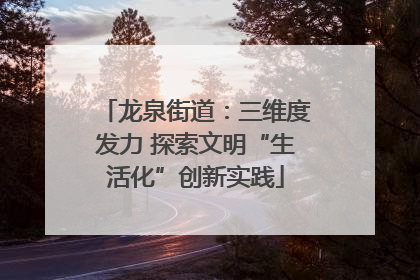 龙泉街道：三维度发力 探索文明“生活化”创新实践