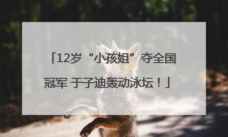 12岁“小孩姐”夺全国冠军 于子迪轰动泳坛！