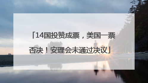 14国投赞成票，美国一票否决！安理会未通过决议
