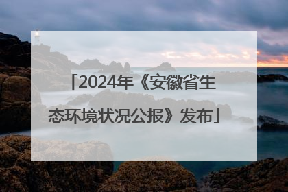 2024年《安徽省生态环境状况公报》发布