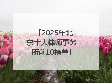 2025年北京十大律师事务所前10榜单