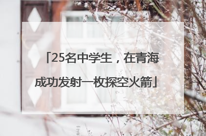 25名中学生，在青海成功发射一枚探空火箭