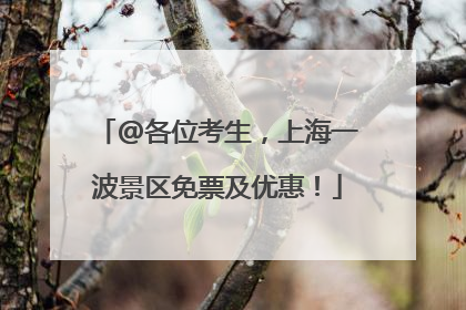 @各位考生，上海一波景区免票及优惠！